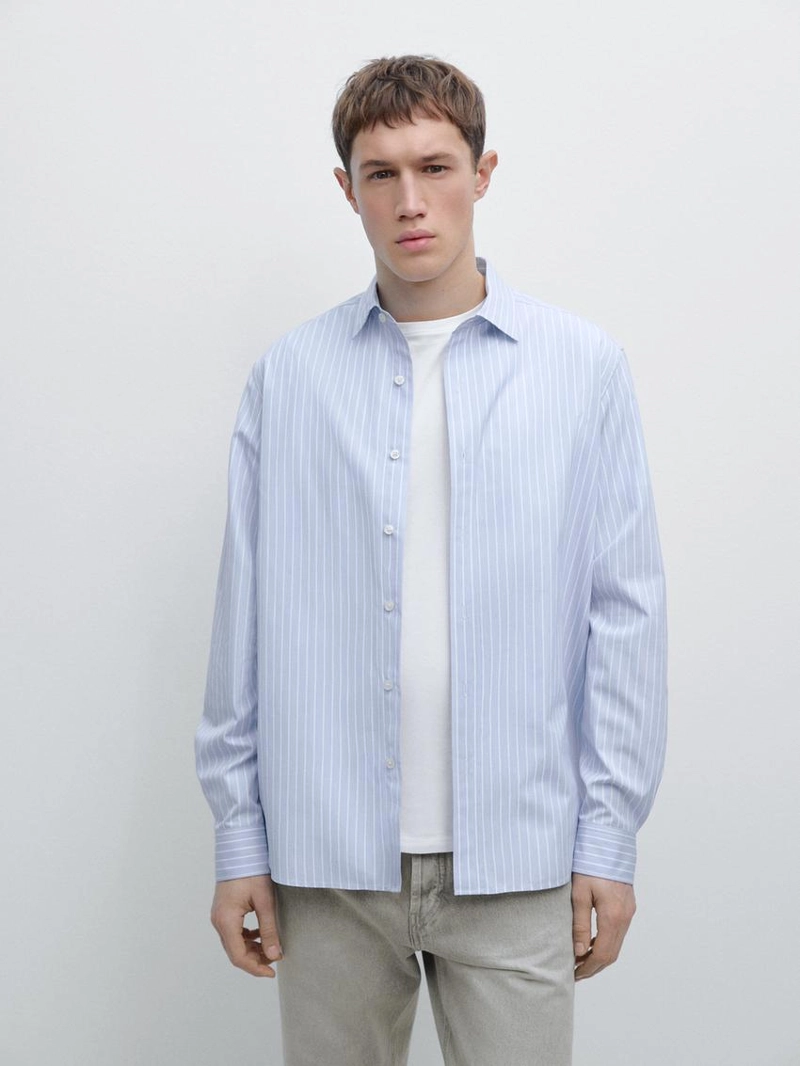 Рубашка с приталенным кроем в полоску