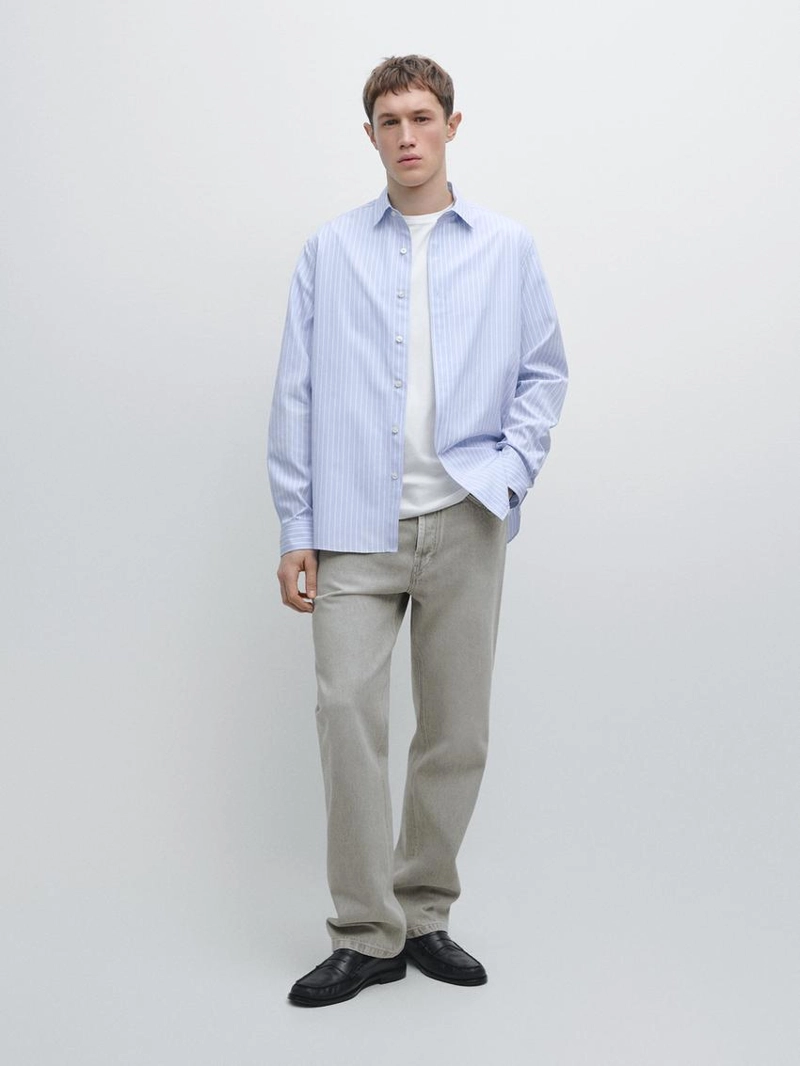 Рубашка с приталенным кроем в полоску