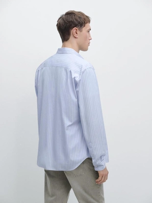 Рубашка с приталенным кроем в полоску- Заказать в России