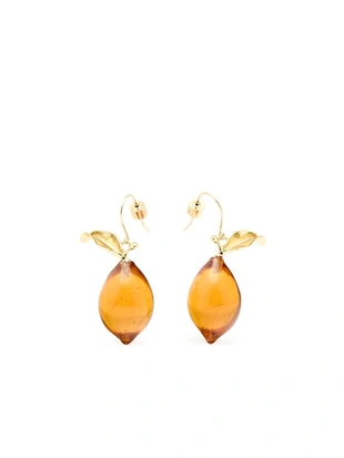 Серьги из янтаря в форме слезы- Заказать в России