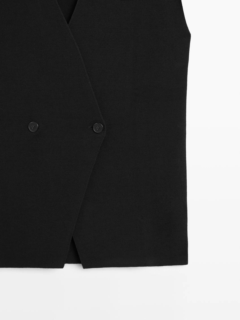 Длинный жилет с перекрестным детаем