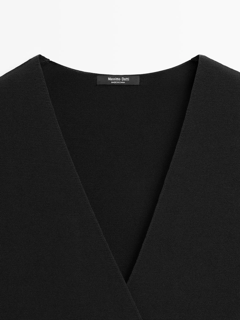 Длинный жилет с перекрестным детаем