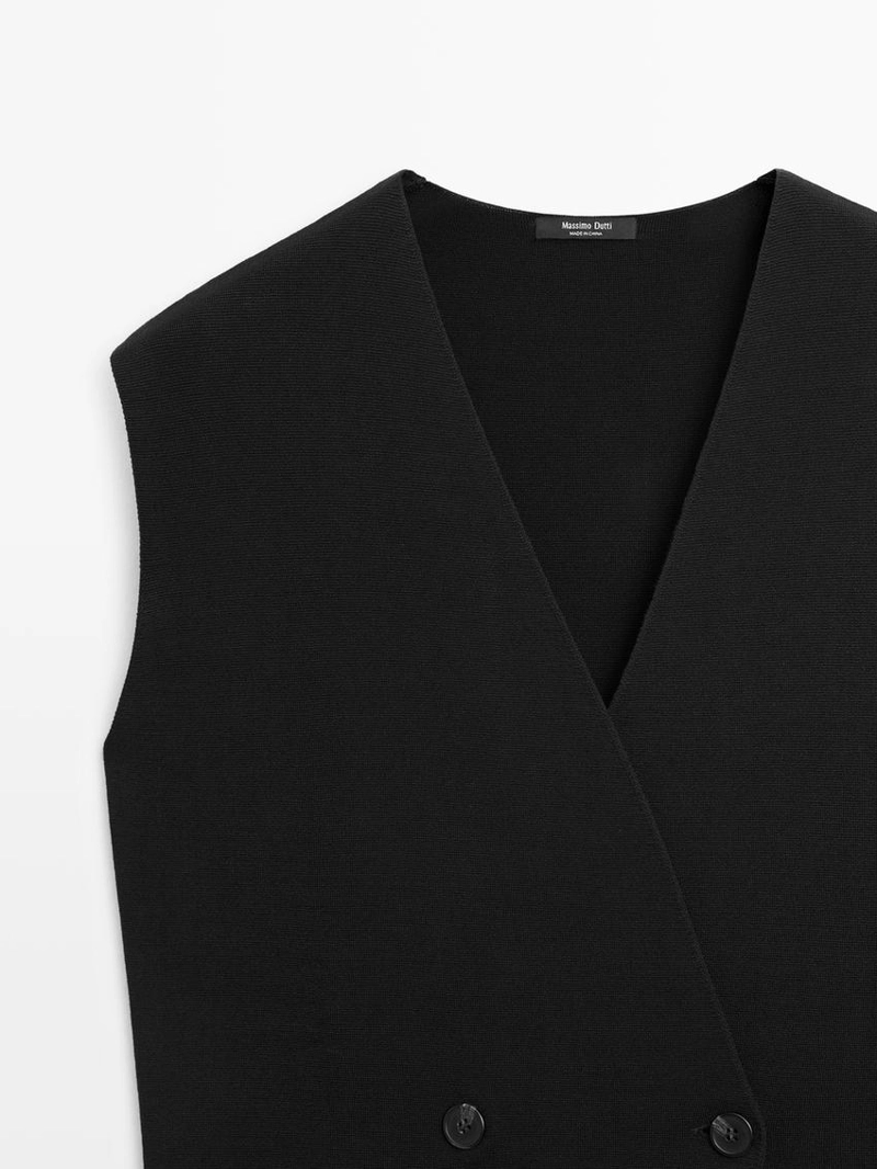 Длинный жилет с перекрестным детаем