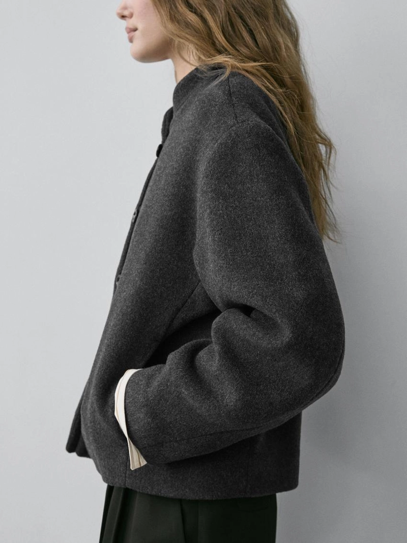 Пиджак из шерстяно-смесовой ткани с деталями на воротнике