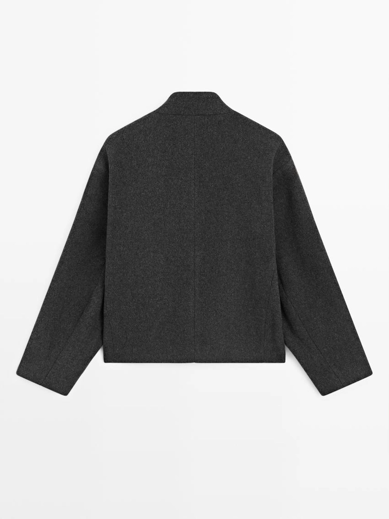 Пиджак из шерстяно-смесовой ткани с деталями на воротнике
