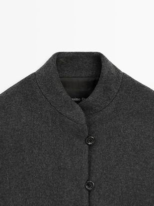 Пиджак из шерстяно-смесовой ткани с деталями на воротнике- Заказать в России