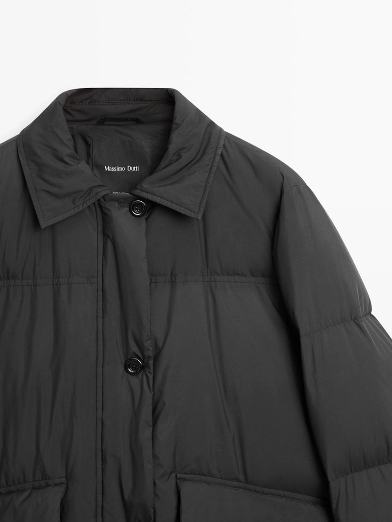 Пуховая бомбер-куртка