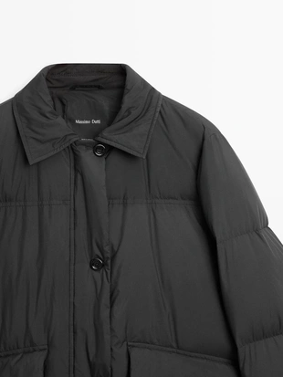 Пуховая бомбер-куртка- Заказать в России