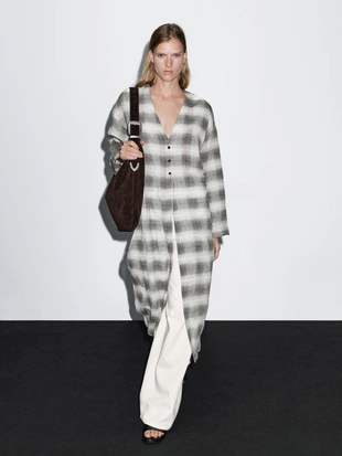 Платье-туника в клетку- Заказать в России