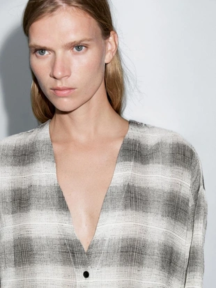 Платье-туника в клетку- Заказать в России