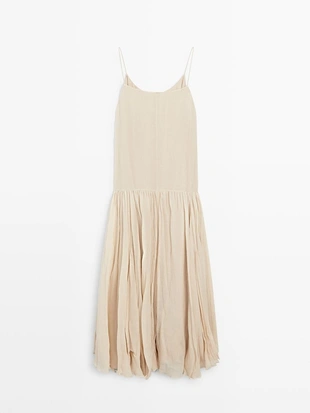 Платье миди с плиссированными деталями- Заказать в России