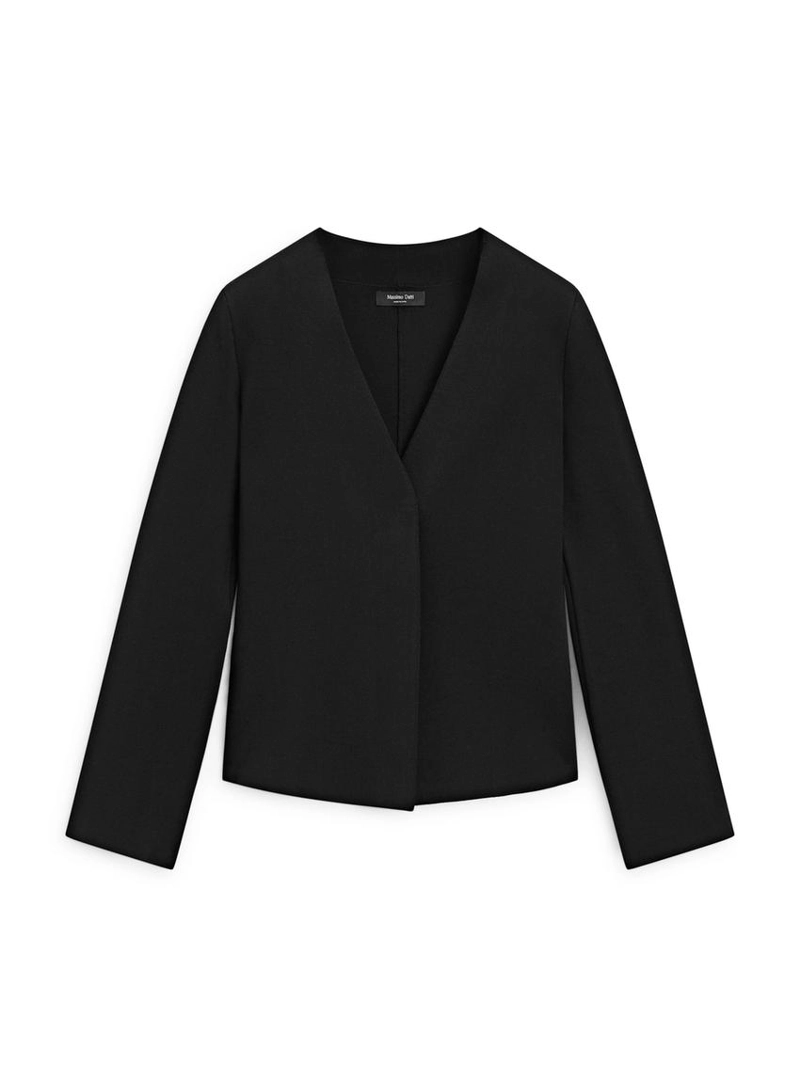 Пиджак с v-образным вырезом и деталями на застежке