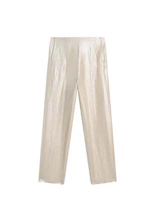 Потрясающие металлические льняные брюки- Заказать в России