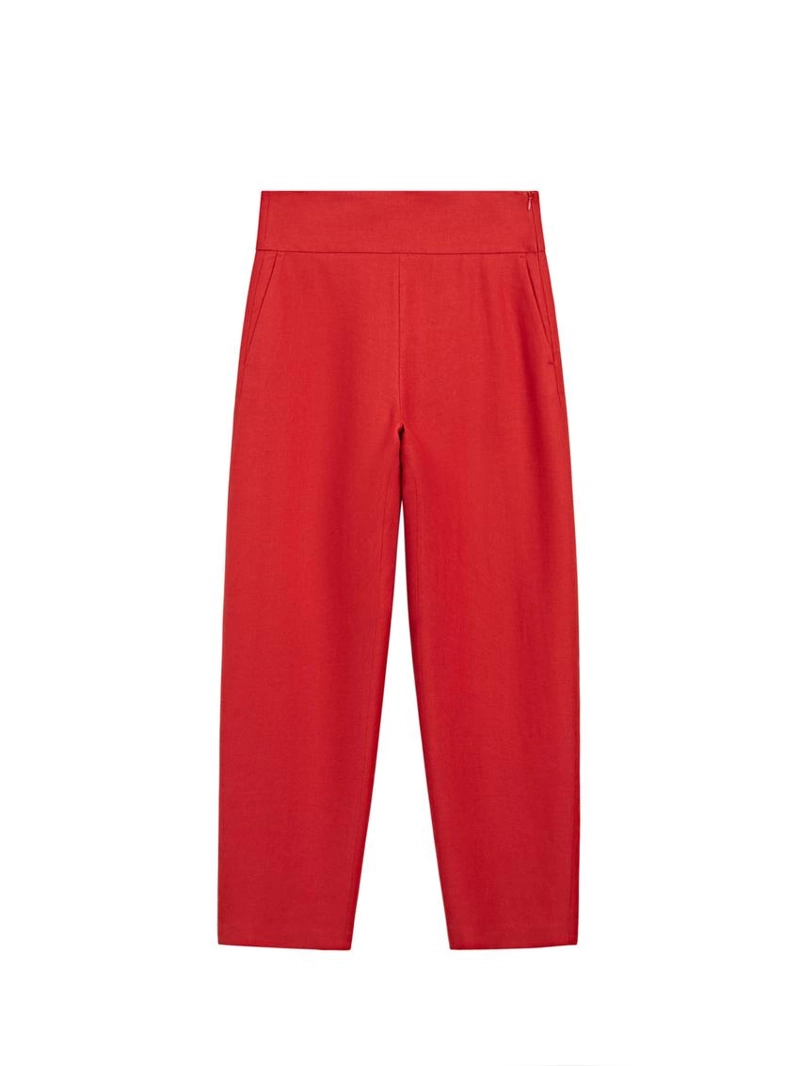 Объемные льняные брюки