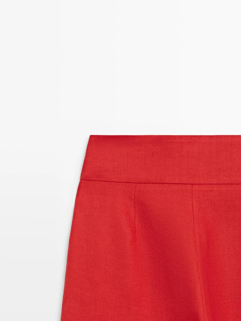 Объемные льняные брюки