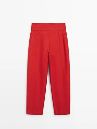 Объемные льняные брюки- Заказать в России