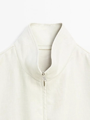 Купить Massimo Dutti Пиджак с отложным воротником из 100% льна