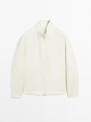 Пиджак с отложным воротником из 100% льна- Заказать в России