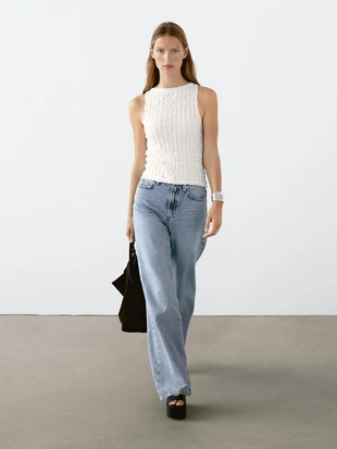 Топ из смесового хлопка сборками- Заказать в России