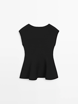 Вязаный топ с круглым вырезом- Заказать в России