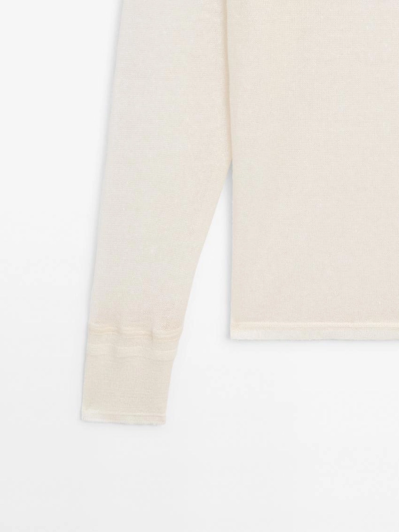 Футболка из легкой шерстяной и льняной смеси