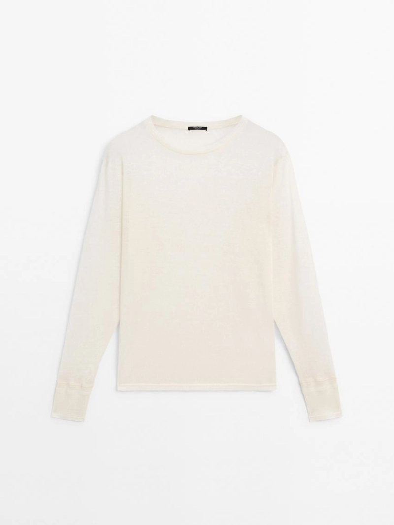 Футболка из легкой шерстяной и льняной смеси