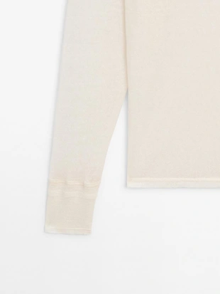 Купить Massimo Dutti Футболка из легкой шерстяной и льняной смеси