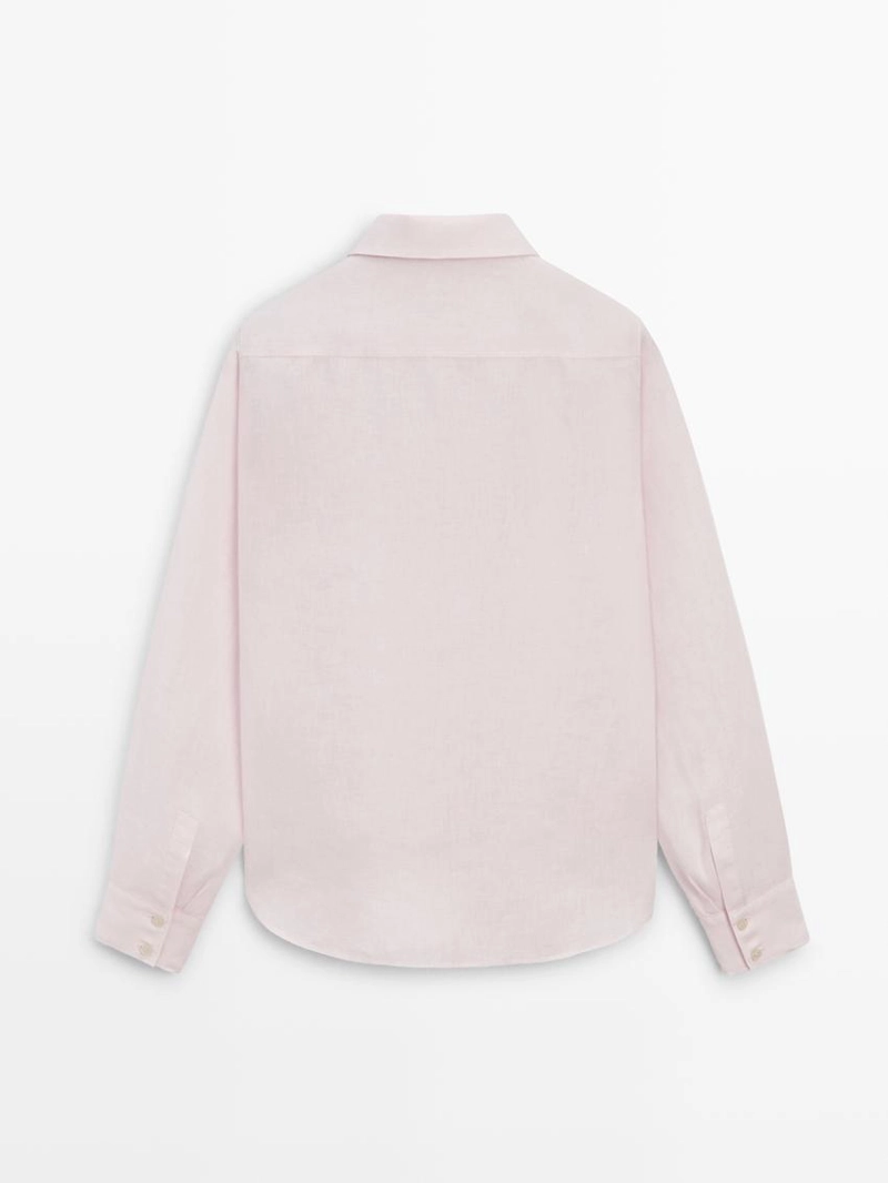 Рубашка из 100% льна с плиссировкой