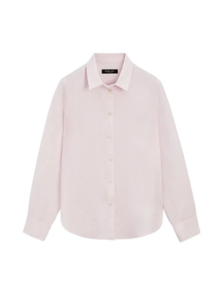 Рубашка из 100% льна с плиссировкой- Заказать в России