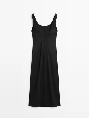 Платье мини с круглым вырезом- Заказать в России