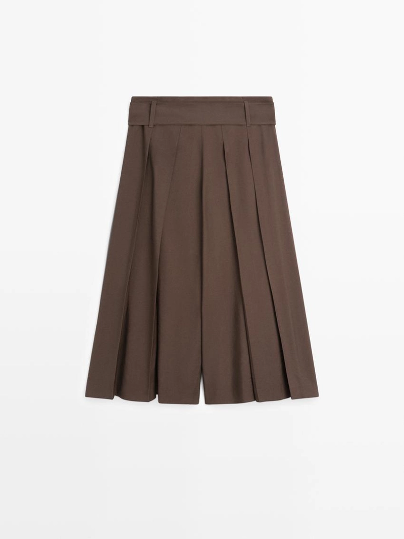 Юбка-шорты с плиссировкой до середины бедра