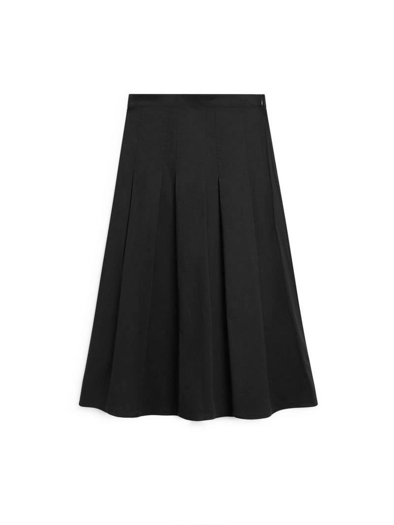 Юбка-миди с мягкими складками из хлопкового смесового материала