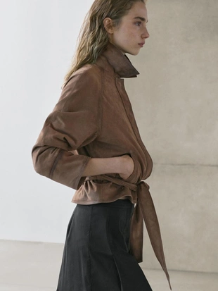 Юбка-миди с мягкими складками из хлопкового смесового материала- Заказать в России