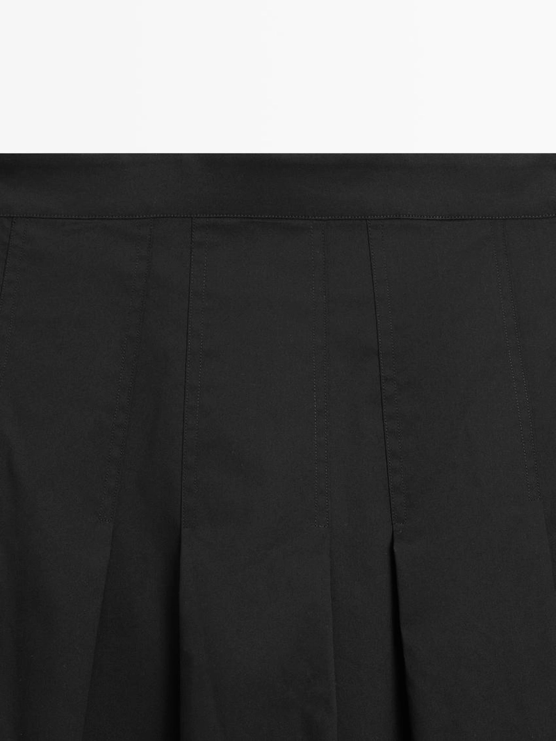 Юбка-миди с мягкими складками из хлопкового смесового материала