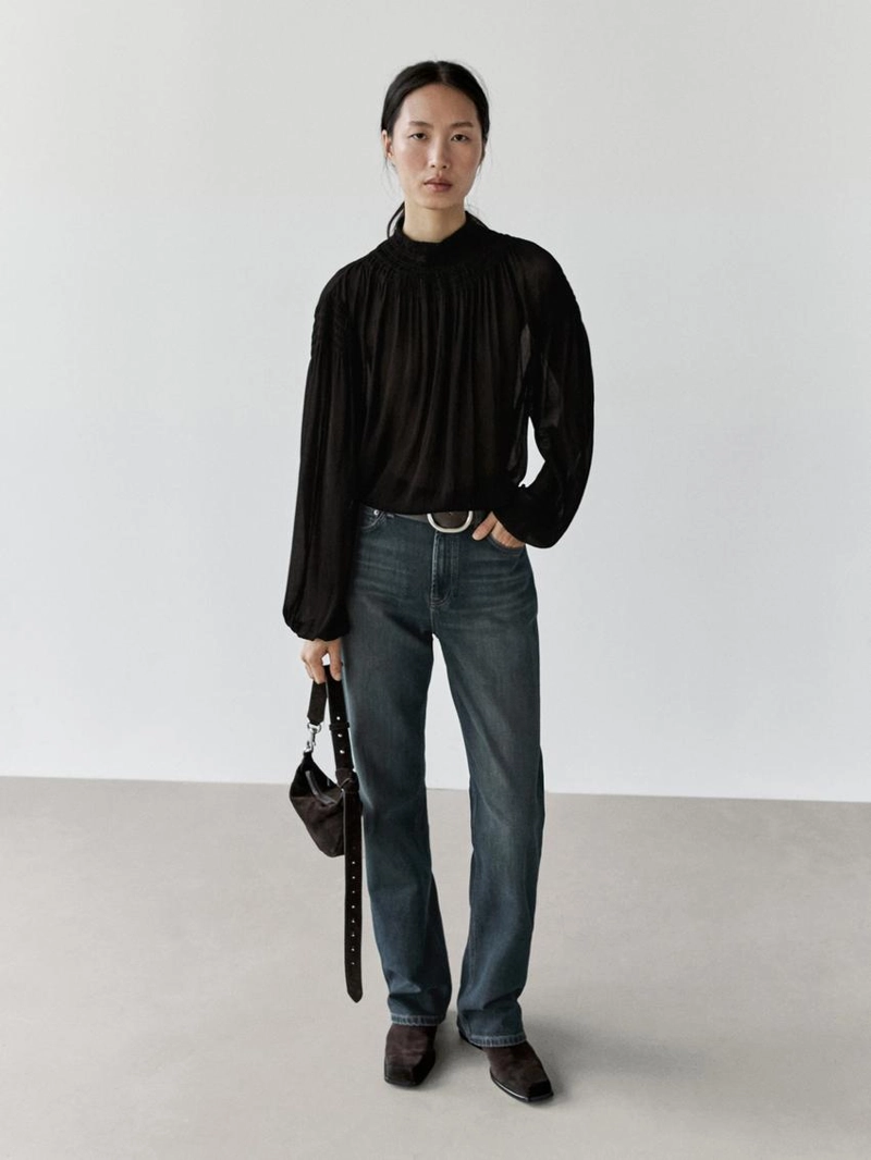 Блузка с воротником в стиле massimo dutti