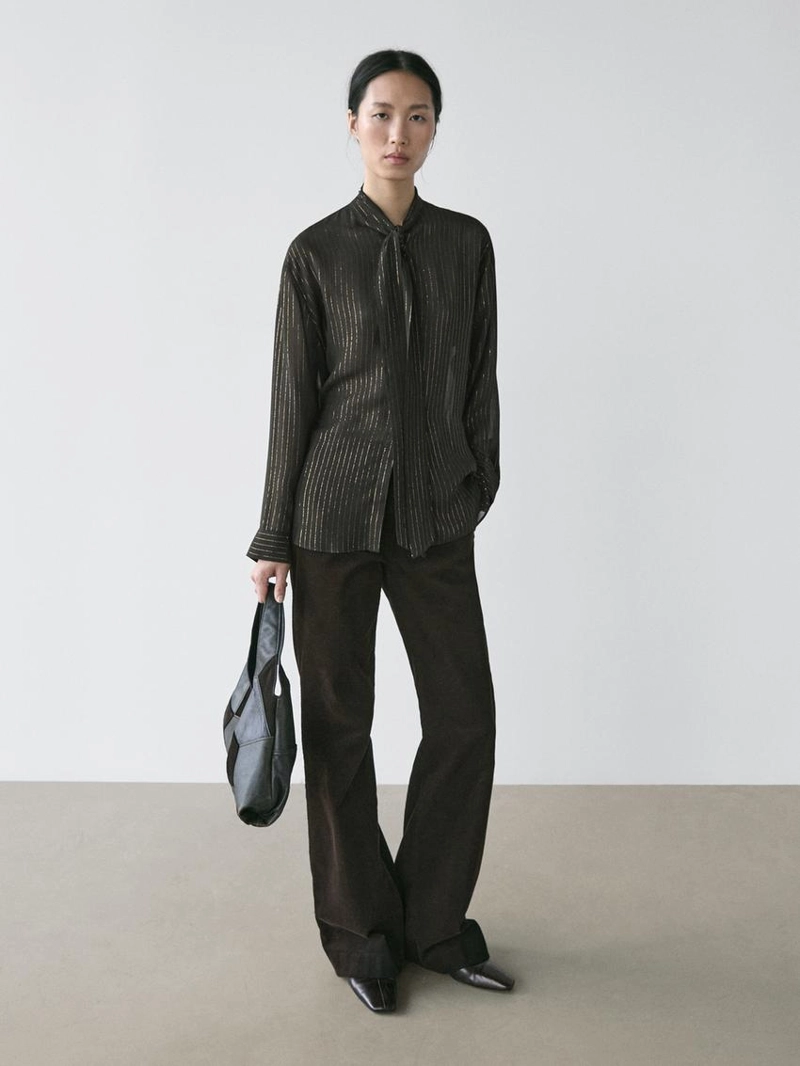 Рубашка с воротником-шарфом