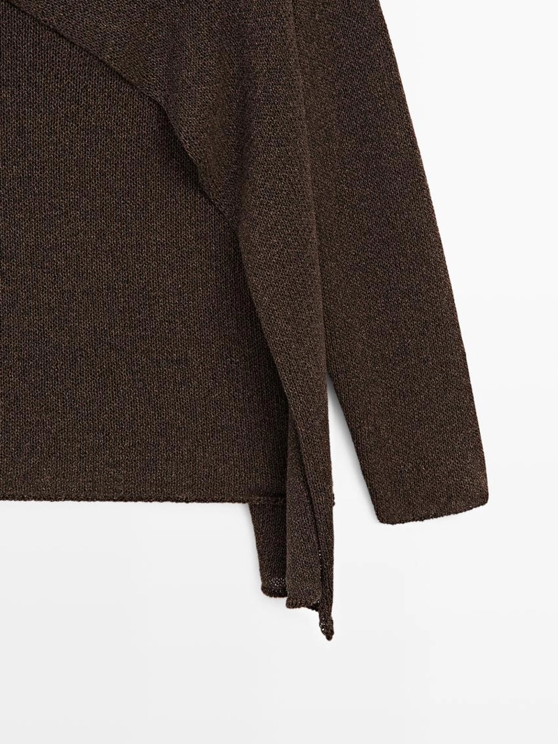 Кофта-накидка из хлопково-шерстяной пряжи