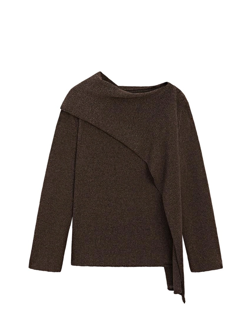 Кофта-накидка из хлопково-шерстяной пряжи