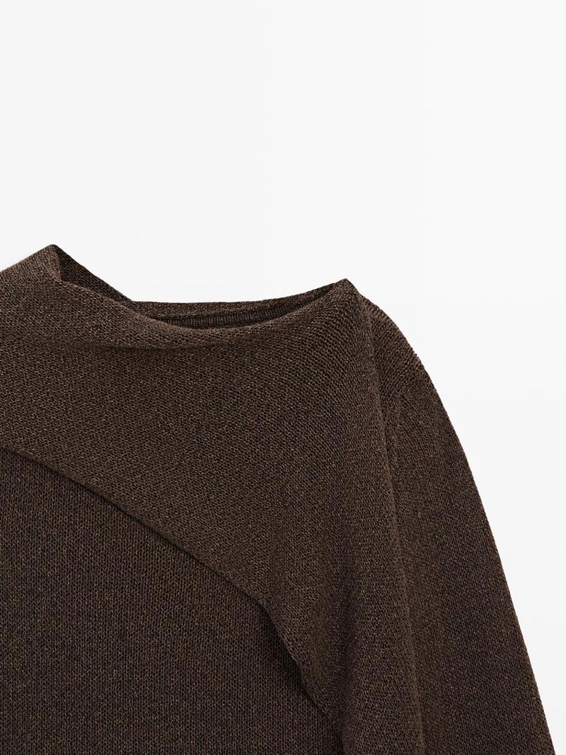 Кофта-накидка из хлопково-шерстяной пряжи