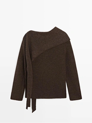 Кофта-накидка из хлопково-шерстяной пряжи- Заказать в России