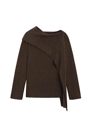 Кофта-накидка из хлопково-шерстяной пряжи- Заказать в России