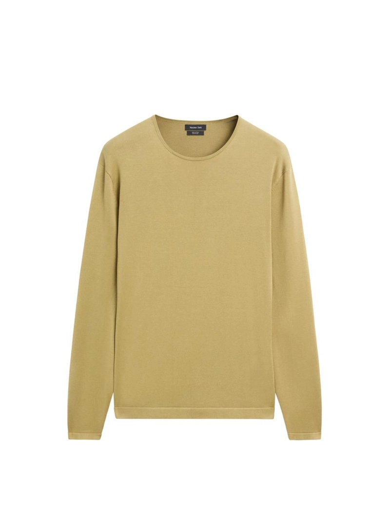 Свитер из хлопкового трикотажа с круглым вырезом