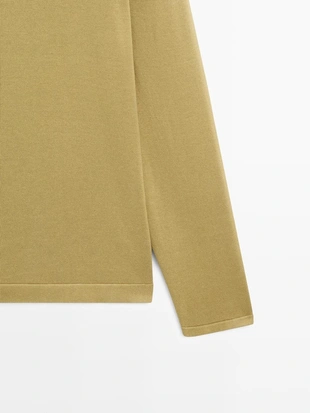 Свитер из хлопкового трикотажа с круглым вырезом- Заказать в России