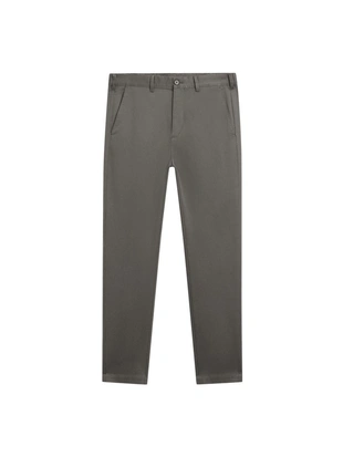 Хлопковые брюки приталенного кроя из смесовой ткани MASSIMO DUTTI- Заказать в России