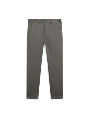 Хлопковые брюки приталенного кроя из смесовой ткани MASSIMO DUTTI- Заказать в России