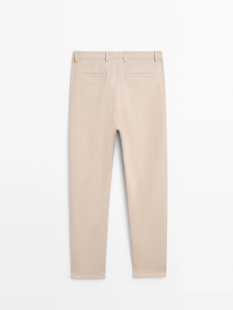 Хлопковые брюки из твила с эластичным поясом