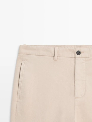 Хлопковые брюки из твила с эластичным поясом- Заказать в России