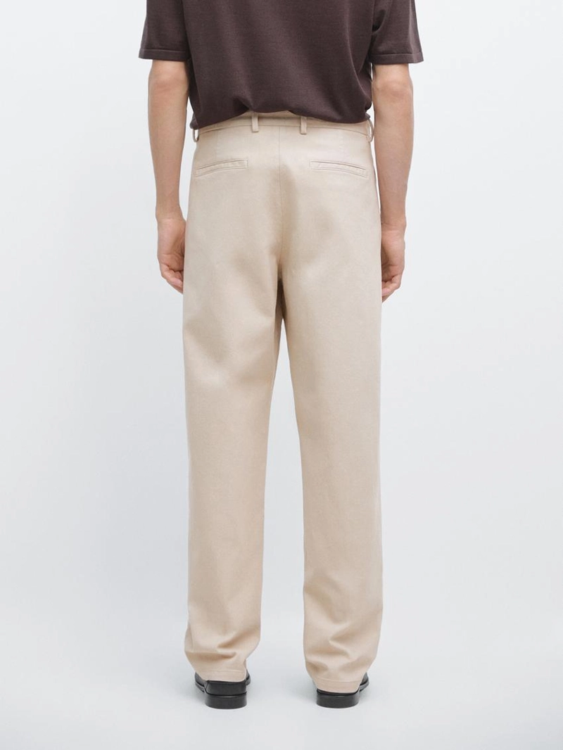 Хлопковые брюки из твила с эластичным поясом