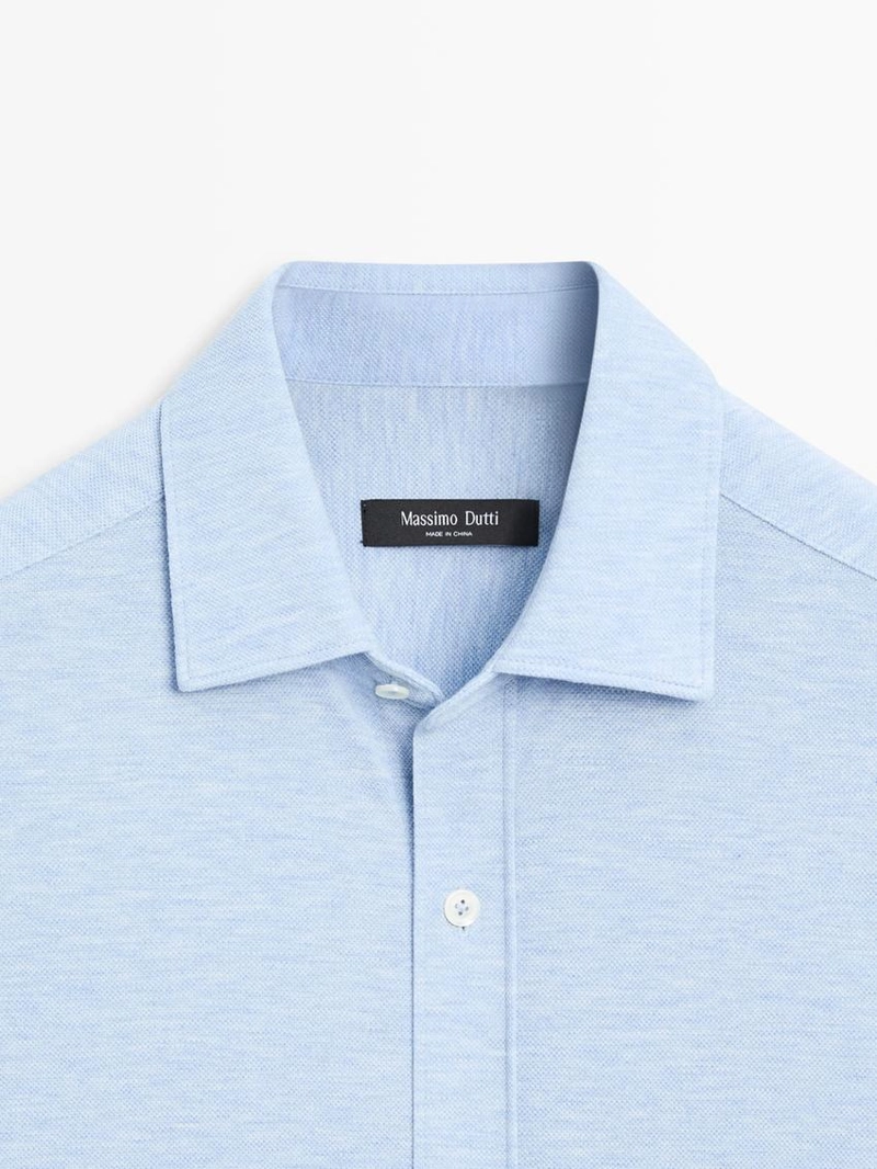 Рубашка свободного кроя с меланжевой отделкой