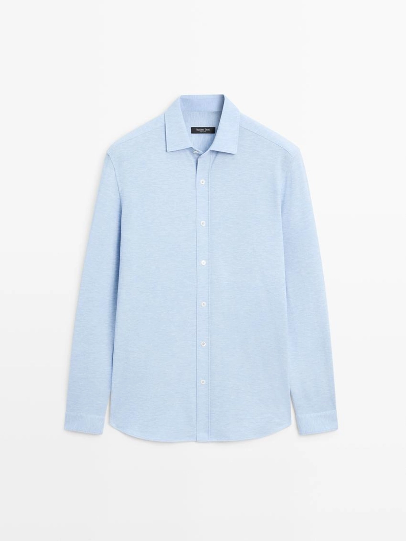 Рубашка свободного кроя с меланжевой отделкой